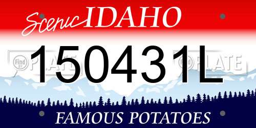 150431L Idaho License Plate