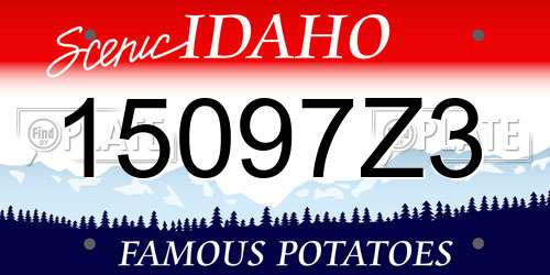 15097Z3 Idaho License Plate