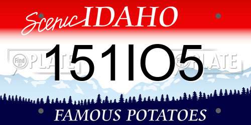 151IO5 Idaho License Plate