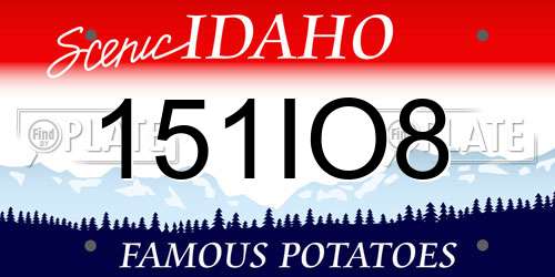 151IO8 Idaho License Plate