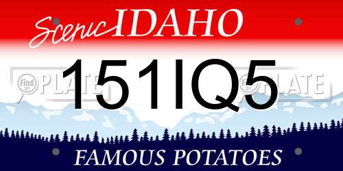 151IQ5 Idaho License Plate