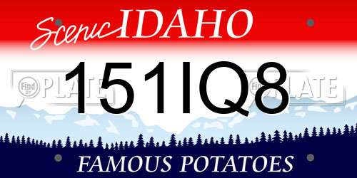 151IQ8 Idaho License Plate