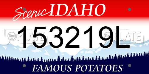 153219L Idaho License Plate