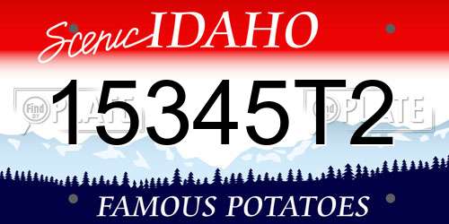 15345T2 Idaho License Plate