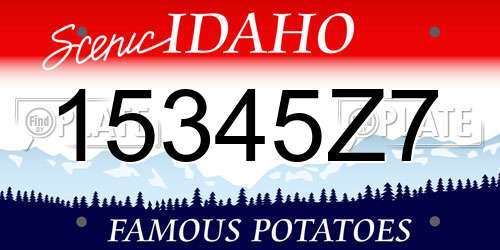 15345Z7 Idaho License Plate