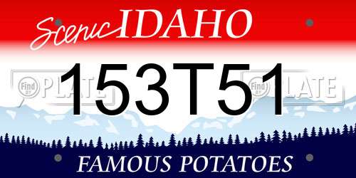 153T51 Idaho License Plate