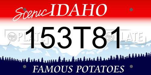 153T81 Idaho License Plate