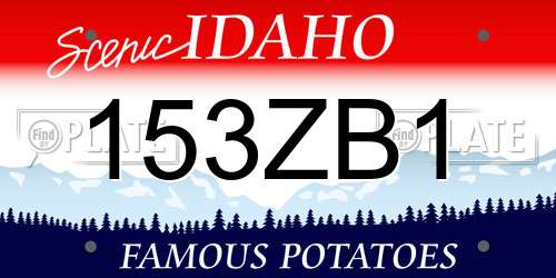 153ZB1 Idaho License Plate