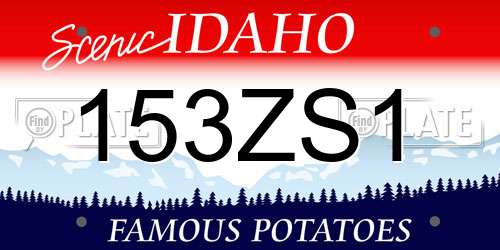 153ZS1 Idaho License Plate