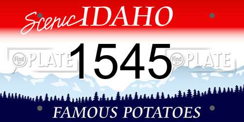 1545 Idaho License Plate