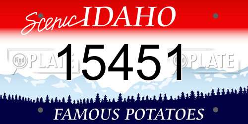 15451 Idaho License Plate