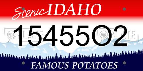 15455O2 Idaho License Plate