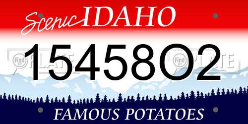 15458O2 Idaho License Plate