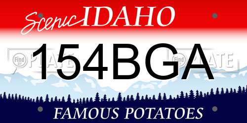154BGA Idaho License Plate