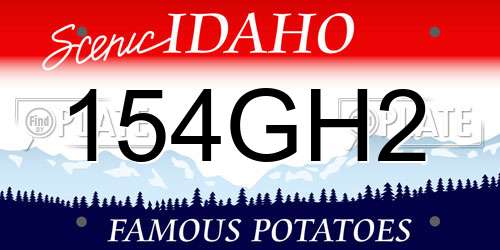 154GH2 Idaho License Plate