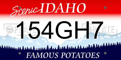 154GH7 Idaho License Plate