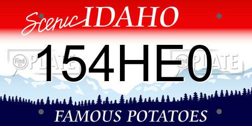 154HE0 Idaho License Plate