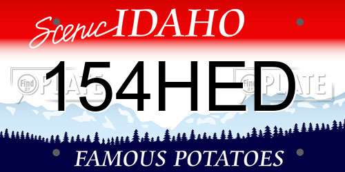 154HED Idaho License Plate