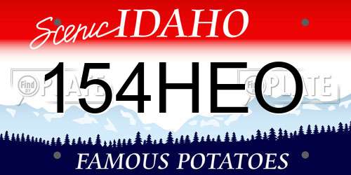154HEO Idaho License Plate