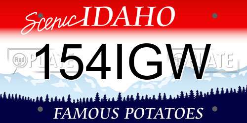 154IGW Idaho License Plate