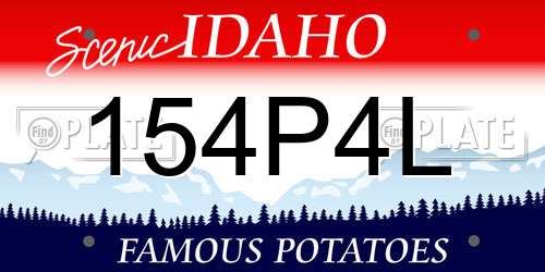 154P4L Idaho License Plate