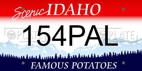 154PAL Idaho License Plate