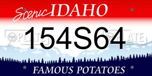 154S64 Idaho License Plate