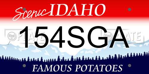 154SGA Idaho License Plate
