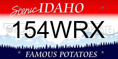 154WRX Idaho License Plate