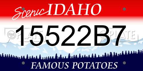15522B7 Idaho License Plate