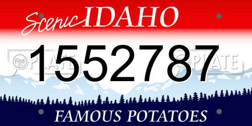 1552787 Idaho License Plate