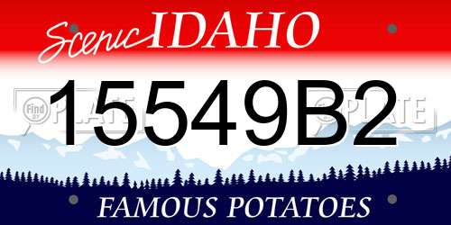15549B2 Idaho License Plate