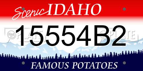 15554B2 Idaho License Plate