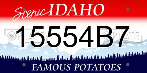 15554B7 Idaho License Plate