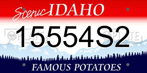 15554S2 Idaho License Plate