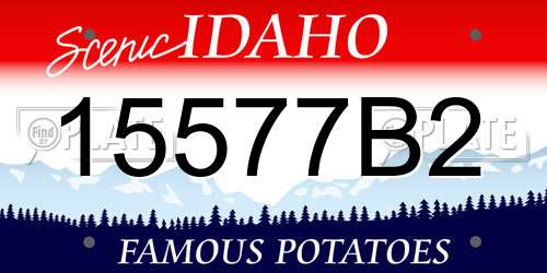 15577B2 Idaho License Plate
