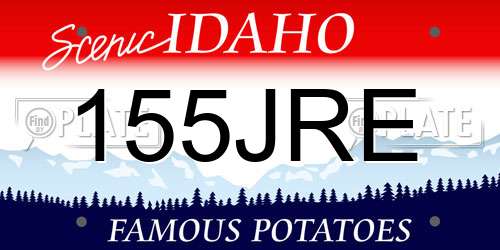 155JRE Idaho License Plate