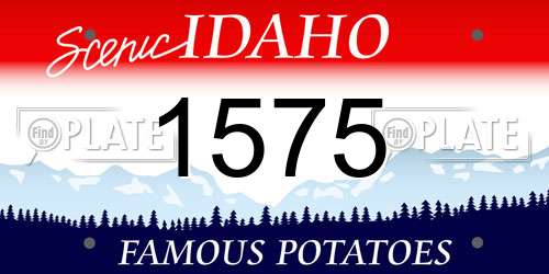 1575 Idaho License Plate