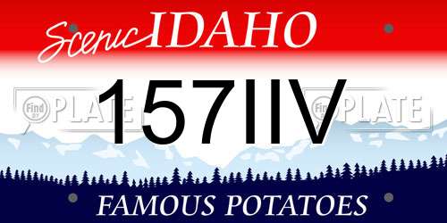 157IIV Idaho License Plate