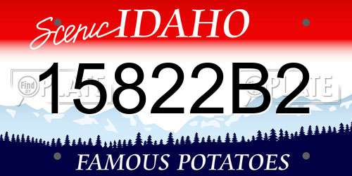 15822B2 Idaho License Plate