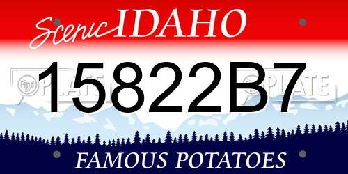 15822B7 Idaho License Plate