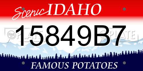 15849B7 Idaho License Plate