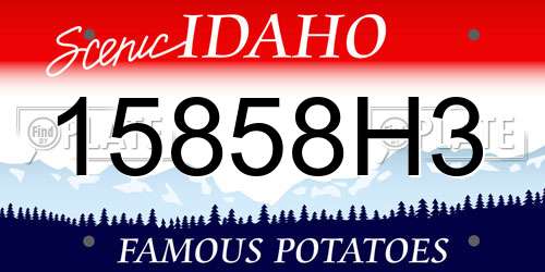 15858H3 Idaho License Plate