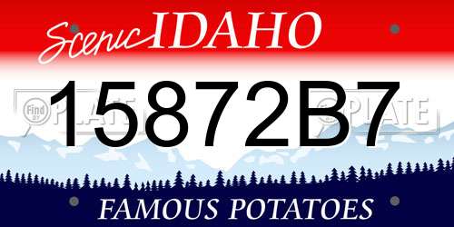 15872B7 Idaho License Plate