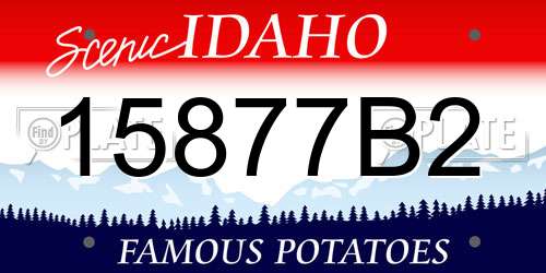 15877B2 Idaho License Plate
