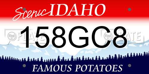158GC8 Idaho License Plate