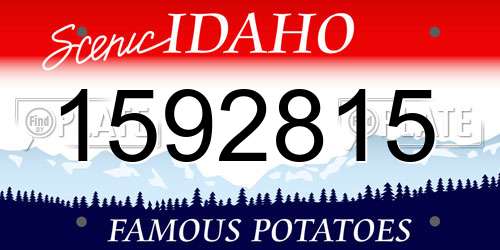 1592815 Idaho License Plate