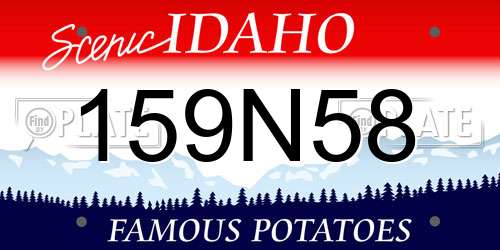 159N58 Idaho License Plate