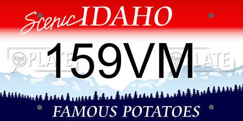 159VM Idaho License Plate