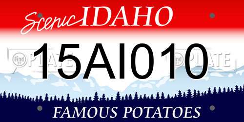 15AI010 Idaho License Plate